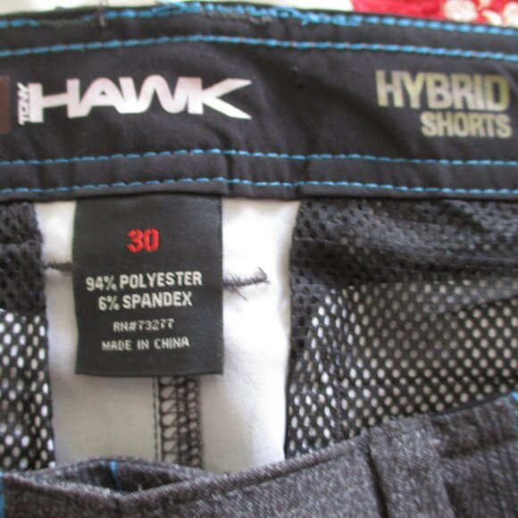 Tony Hawk Mens Charcoal Gray Hybrid Swim Board Short w/4 Pockets - Size 32W* - Picture 5 of 5